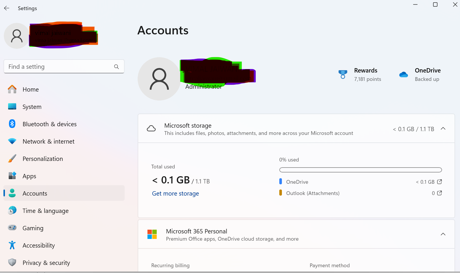 screenshot of account option to open disk management as administrator